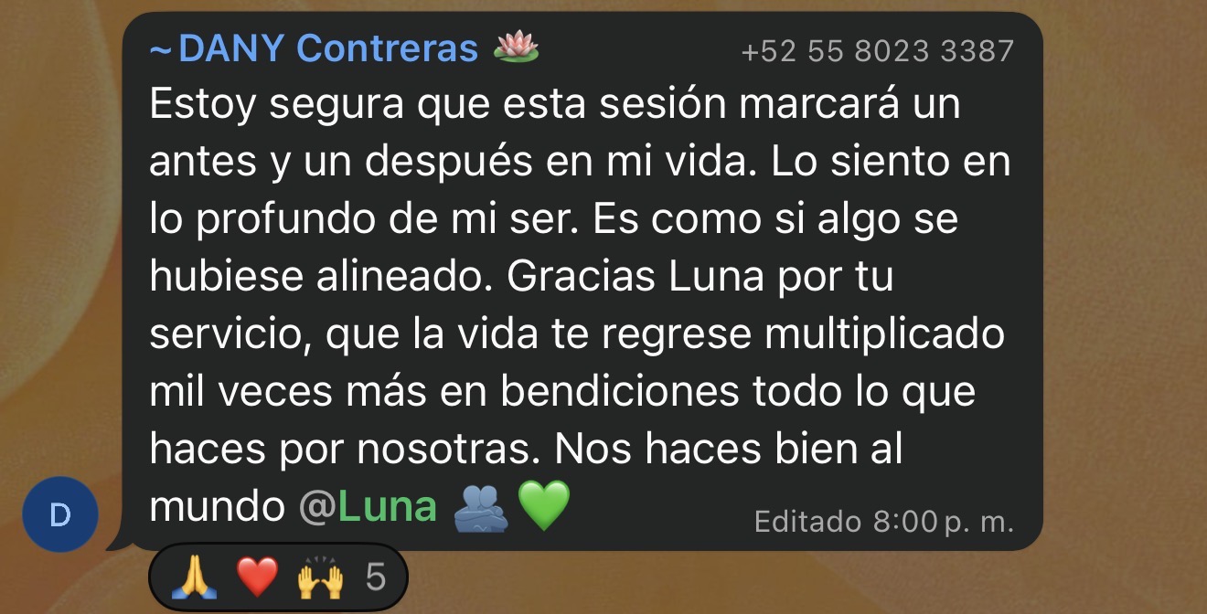 Captura de un mensaje real, testimonio 1