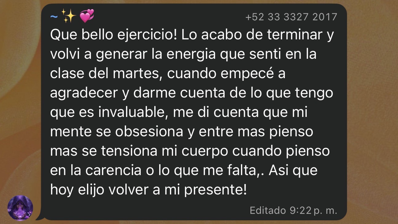 Captura de un mensaje real, testimonio 4